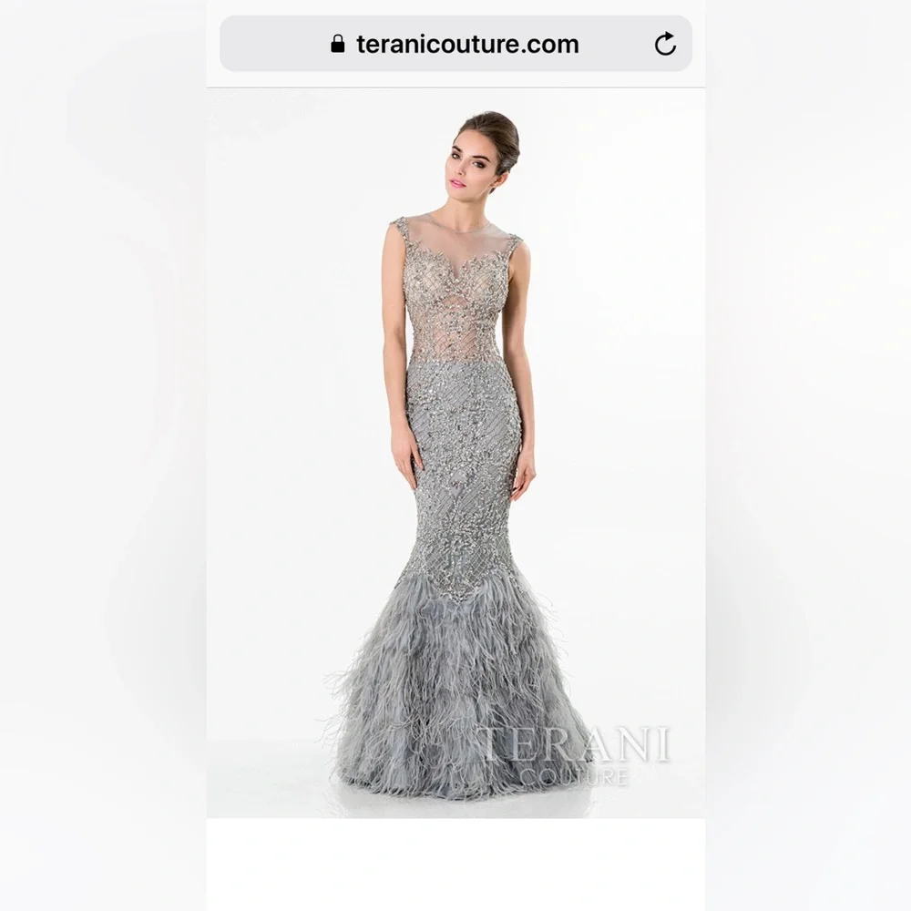 TERANI couture dress use one night size Large - Picture 1 of 2